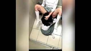 I Watch Two Latina Schoolgirls Making Out in the School Bathroom!