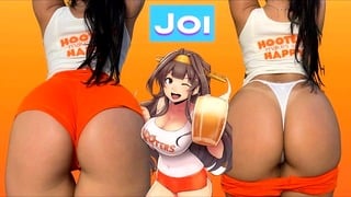 Cosplay Hooters Girl JOI in Yoga Shorts