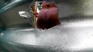Caught Latina Beauty Changing in Beach Dressing Room