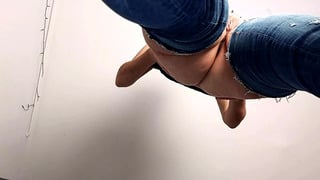Hairy Latina Tries On Tights At Home