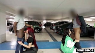 Public Parking Lot Interracial Fuckfest with Curvy Latinas