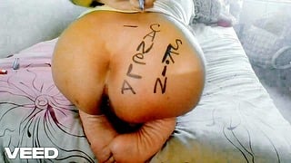 Tattooed Ebony Bubble Butt Closeup