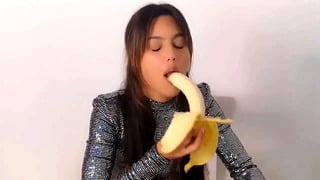 Apolonia Lapiedra Sucks a Banana Toy